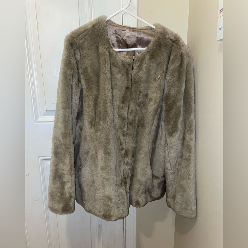 Gap Silver Fox Faux Fur Luxe Coat
